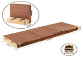 Artiss Folding Kraft Paper Bed Frame with Mattress and Pillow 300kg Capacity 200x60cm PAPER-BED-6016-BR-AB