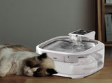 4.5L Dual-Flow Smart Pet Water Fountain with Stainless Steel Plate and Faucet White Design V888-ELOSUNG10107