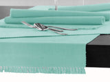 Hoydu Cotton Ribbed Table Runner 45cm x 200cm - LIGHT TURQUOISE V442-GNA-TABLER-RIBBED-200CM-LIGHTTURQUOISE