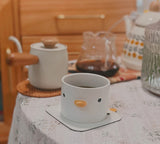 Funny Duck Coffee Cup, Handmade Glaze Cute Mug, Safety Ceramic Milk Latte Mugs, 7oz Espresso Cup. V1370-AZ4-06309