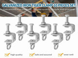 6 Pcs 1" 25mm C-Clamps, Stainless Steel Beam Clamp with M8 Stainless Steel Ring, I-Beam Design V1369-AZ3-W-11563