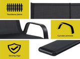 Gardeon Garden Bench Seat Steel Outdoor Patio Park Lounge Backyard Chair Black GB-STA-BENCH-BK