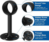 4 Pack Ceiling Mount Curtain Rod Brackets, Heavy Duty Stainless Steel Holders, Black 1.25 Inch V1188-MS-721-005