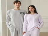 Light Purple Women's Warm & Cozy Semi-Flannel Couple's Pajamas Knitted Digital Pattern, Soft V888-ELOSUNG50078