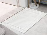 2PCS White Cotton Classic Rug Bath Mats Absorbent Cotton Hotel Spa Shower Bathtub Mats Not A V1189-LWWAL-20260325-00236