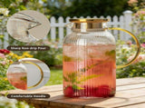 Large Capacity Glass Pitcher with Lid and Filter 2000Ml Glass Beverage Dispenser High V1366-AZ2-W-12904