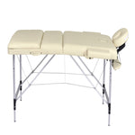 YES4HOMES 3 Fold Portable Aluminium Massage Table Massage Bed Beauty Therapy Beige V278-3FOLD-ALUM-MTA03-BE