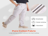 FR Pants for Men, 100% Cotton, Flame-Resistant Cargo Pants with Multi-Pockets and Elastic Waist, V952-HJZRKZCMHSXX1T37I001V0