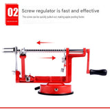 Red 3-in-1 Apple Peeler Slicer and Corer - Manual Hand Crank Fruit Peeling Machine with Strong V888-ELOSUNG56350