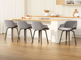 Artiss 4x Bar Stools Swivel Velvet Padded Wooden BA-TW-8908-GYX4