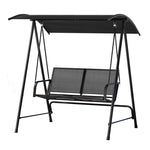 Gardeon Outdoor Swing Chair Garden Bench Furniture Canopy 2 Seater Black GSC-BST-2S-BK