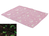 1.5x2m Luminous Blanket Double Side Flannel Star Moon Design Soft Glow in The Dark Blanket for V1294-YM0523-3117220043211