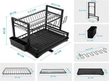 CARLA HOME Dish Drying Rack 2-Tier Kitchen Drainer with Drainboard V178-36256
