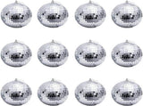 12 1.2-inch silver mirrored disco ball tree ornaments - suitable for family parties, V1188-MS101-01024-1