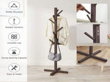 Solid Wood Coat Rack Stand in Natural Finish for Entryway, 80x180cm LSB-59380