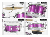 Karrera Mini 4-Piece Children Drum Kit Set Wooden with 2 Toms Bass Pedal Snare Stool Metallic P 4PC-DRUM-PU