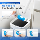 Toilet Brush Cleaning Kit, 360&deg Deep Cleaning, Ergonomic Extended Handle, Automatically Lid Opening V1369-AZ3-W-12284