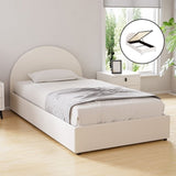 Artiss Bed Frame Gas Lift Strorage Beds Base Platform Boucle Fabric King Single ELLA BFRAME-G-ELLA-KS-BG-ABC