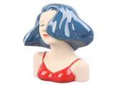 Girl Face Vase Modern Decorative Sculpture Ceramic Head Flower Vase for Living Room Bedroom Office V1294-YM0706-3115230067112