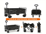 Foldable Shopping Cart, made of 600D waterproof Oxford fabric, equipped with all-terrain silent V1106-ZDGWL001