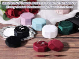 3 Slots Vintage Velvet Ring Boxes, 2 Pack Octagonal Elegant His and Her Wedding Jewelry Organizer V1259-DP01-A-5266