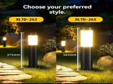 Solar Lawn Lights Stainless Steel Outdoor Lights 3-LED Garden Lights Waterproof - Black with white V1106-124-78520-BLA2-2PCS