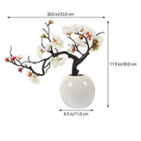 White Fake Bonsai in Ceramic Pot for Indoor Outdoor No Maintenance Decor V1369-AZ3-W-15904