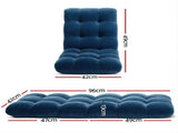 Artiss 2PCS Floor Lounge Sofa Bed Flannel Fabric Navy FLOOR-SBL-M193-S-NAX2