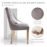 AADEN 6x Velvet Dining Chairs with Golden Metal Legs-Grey V226-SW1501GY-3