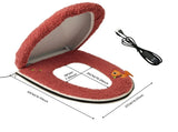 USB-Powered Heated Toilet Seat Cover Set with Soft Plush Fabric, Adjustable Temperature & Timer, V1341-ZY-MHRZXXBW-RED
