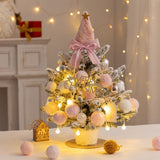 mini desktop Christmas tree, flocked pink Christmas tree, Christmas tree set, Christmas decorations, V1106-128-93331-CHR-2