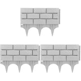 Garden Edging Fence, Light Grey Plastic, Decorative V1366-AZ2-W-13583