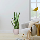 SOGA 4X 97cm Sansevieria Snake Artificial Plants with Black Plastic Planter Greenery, Home Office APLANTFH9712X4