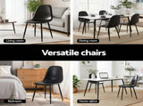 Artiss 4x Dining Chairs Retro PU Leather Kitchen Lounge Cafe Accent Chair Black DINC-B-B04-BKX4