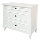 Beau 3 Drawer Solid White Cedar Turn Leg Dresser V199-SB003TLMHWH
