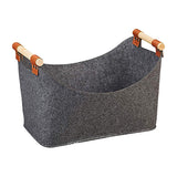 Firewood Bag Extra Thick Firewood Basket Foldable with Reinforced Wooden Handles Storage Basket V1369-AZ3-W-21547