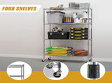 Modular Wire Storage 120x60cm Steel Shelving Chrome With Wheels For Garage Warehouse Or Kitchen V63-841341