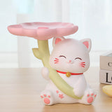 Cat Statue Storage Tray Resin Stable Base Multi Function Cute Cat Sculpture Table Decoration for V1294-YM0901-3115230050111