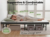 Giselle Folding Bed with Mattress Queen Portable Foldable Guest Bed Bamboo Cover FOAM-MFM-BF-BAM-Q