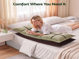 Giselle Bedding Headboard Pillow with Double-Layer Storage Wedge Reading Backrest with Adjustable HBP-GRBTN-CHEN-BRGR-D