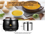 10L Restaurant Electric Buffet Food Warmer Commercial Food Warmers Soup Warmer Black V324-ELCPOT-10LBK