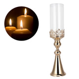 Candle Holder Ornament European Style Wrought Iron Glass Candlestick Wedding Decoration GoldL V1294-YM0901-3115200130311