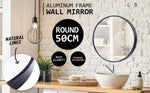 Wall Mirror Round Aluminum Frame Bathroom 50cm BLACK V274-FT-BM-ALUR-BK50