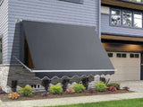 Retractable Fixed Pivot Arm Window Awning Patio Garden Blinds 2.4m x 2.1m Grey V63-842701