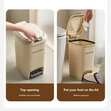 Kitchen Trash Can, Plastic Waste Bin with Odor Protection of Lid, Auto Trash Can with Hands Push V1192-AZ-W-21894