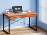 Artiss Computer Desk Drawer Storage Walnut 100CM MET-DESK-118-WN