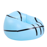 Inflatable Sofa Chair Blue Basketball Pattern PVC Ergonomic Blow Up Couch for Reading Watching V1294-YM0901-3116250018711