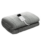 Giselle Bedding Heated Electric Throw Rug Fleece Sunggle Blanket Washable Silver EB-THROW-RUG-SR