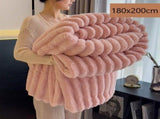Warm Bunny Plush Single XL Blanket Thick Flannel Sofa Nap Throw Dusty Pink 180200cm Great Christmas V1221-XM-LB5570-ZS195