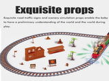134/190Pcs Classic Christmas Train Set Mini Train Toy Set with with Headlight Smoke Realistic Sounds V1294-YM0523-10320483